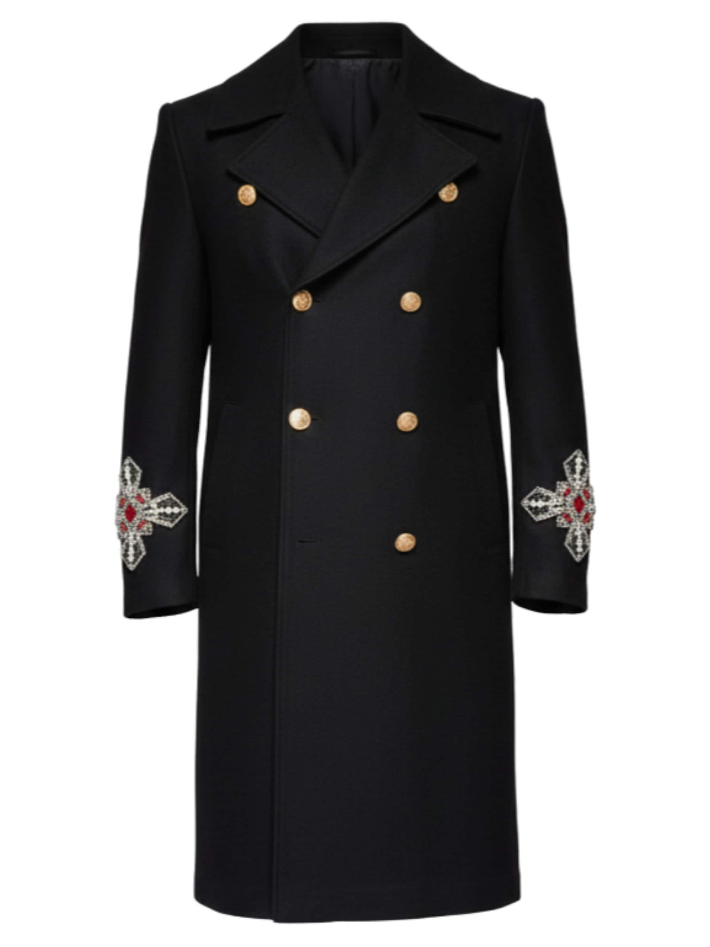 Ombre Mantel 'Heritage' in kirschrot / schwarz / weiß, Produktansicht