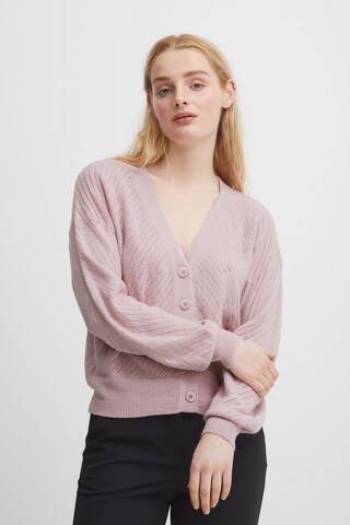 ICHI Knit Cardigan 'HALPA' in Pink: front