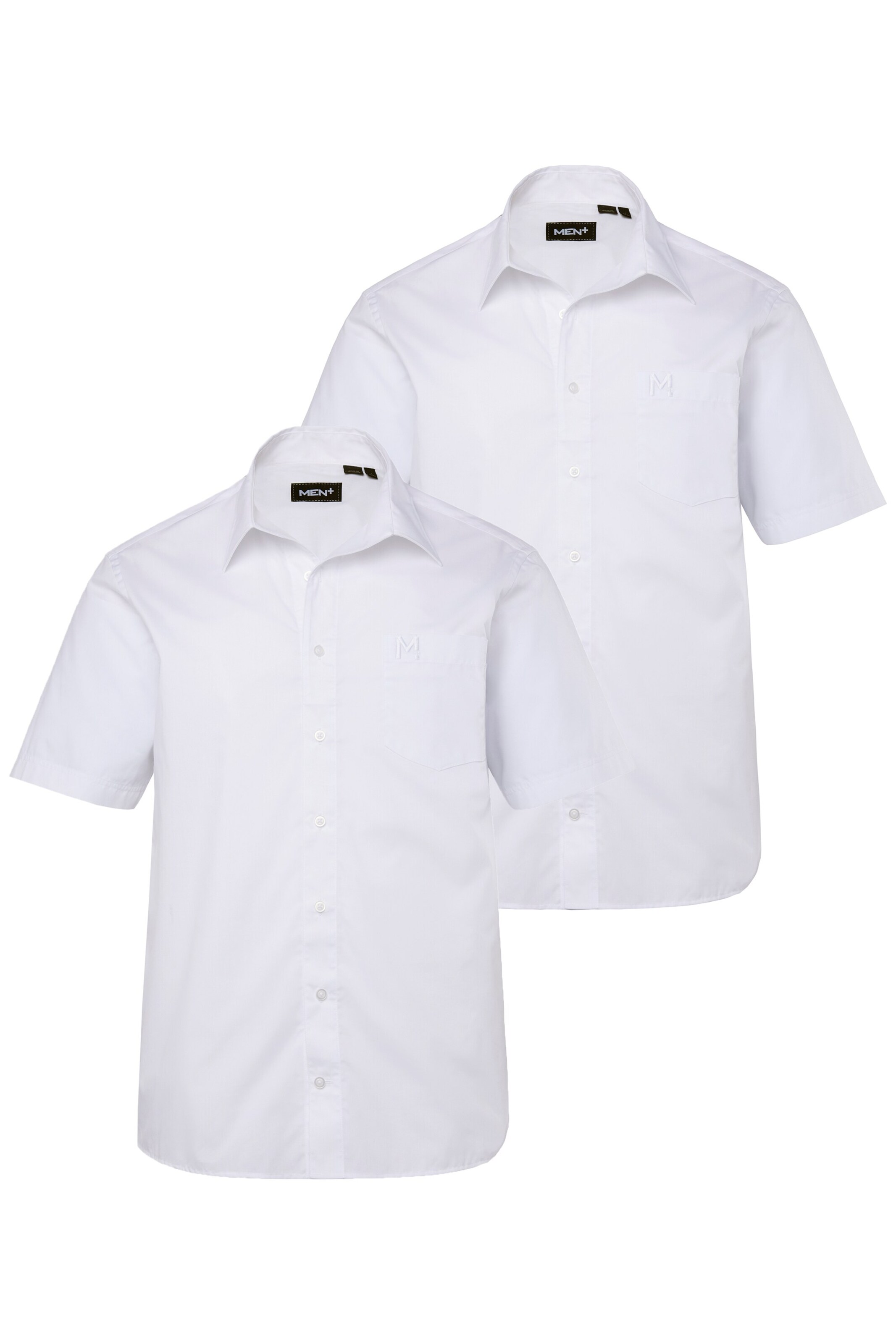 Men Plus Comfort fit Button Up Shirt in White: front