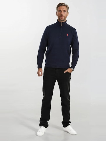 Pull-over U.S. POLO ASSN. en bleu : devant