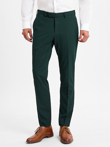 Finshley & Harding Slimfit Pantalon in Groen: voorkant