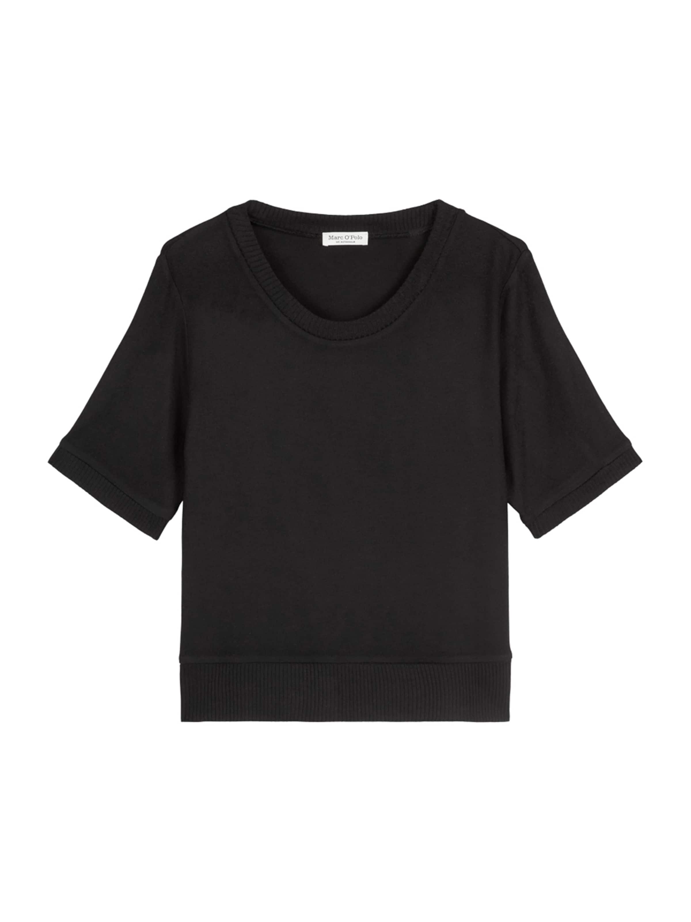 Marc O'Polo Slaapshirt ' Soft Knit ' in Zwart: voorkant