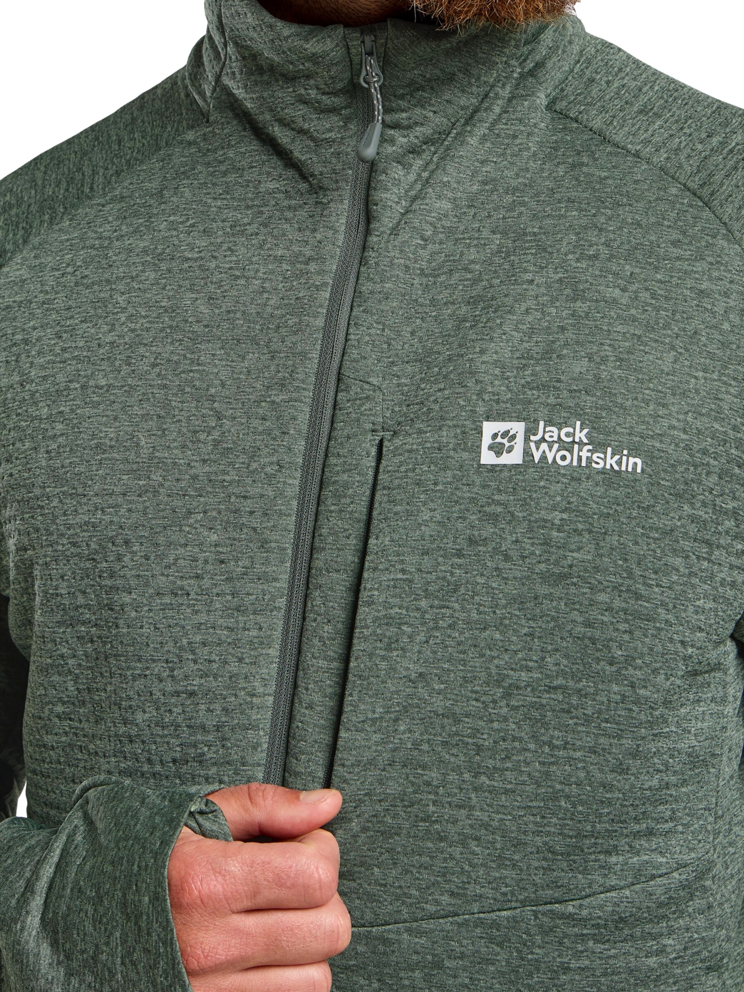 JACK WOLFSKIN Athletic fleece jacket 'Taiga' in Green