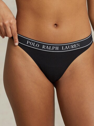 Slip ' Mid Rise Thong ' Polo Ralph Lauren en noir