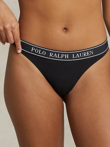 Polo Ralph Lauren Slip ' Mid Rise Thong ' in Zwart