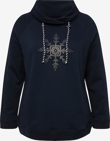 Ulla Popken Sweatshirt in Blauw: voorkant