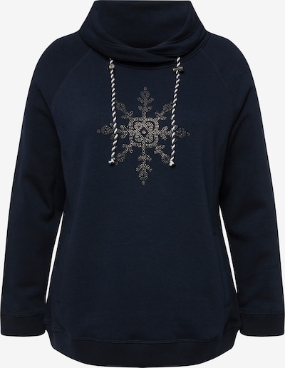 Ulla Popken Sweatshirt in marine / graumeliert, Produktansicht