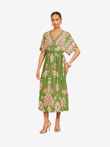 love & roses Jurk in Groen: voorkant