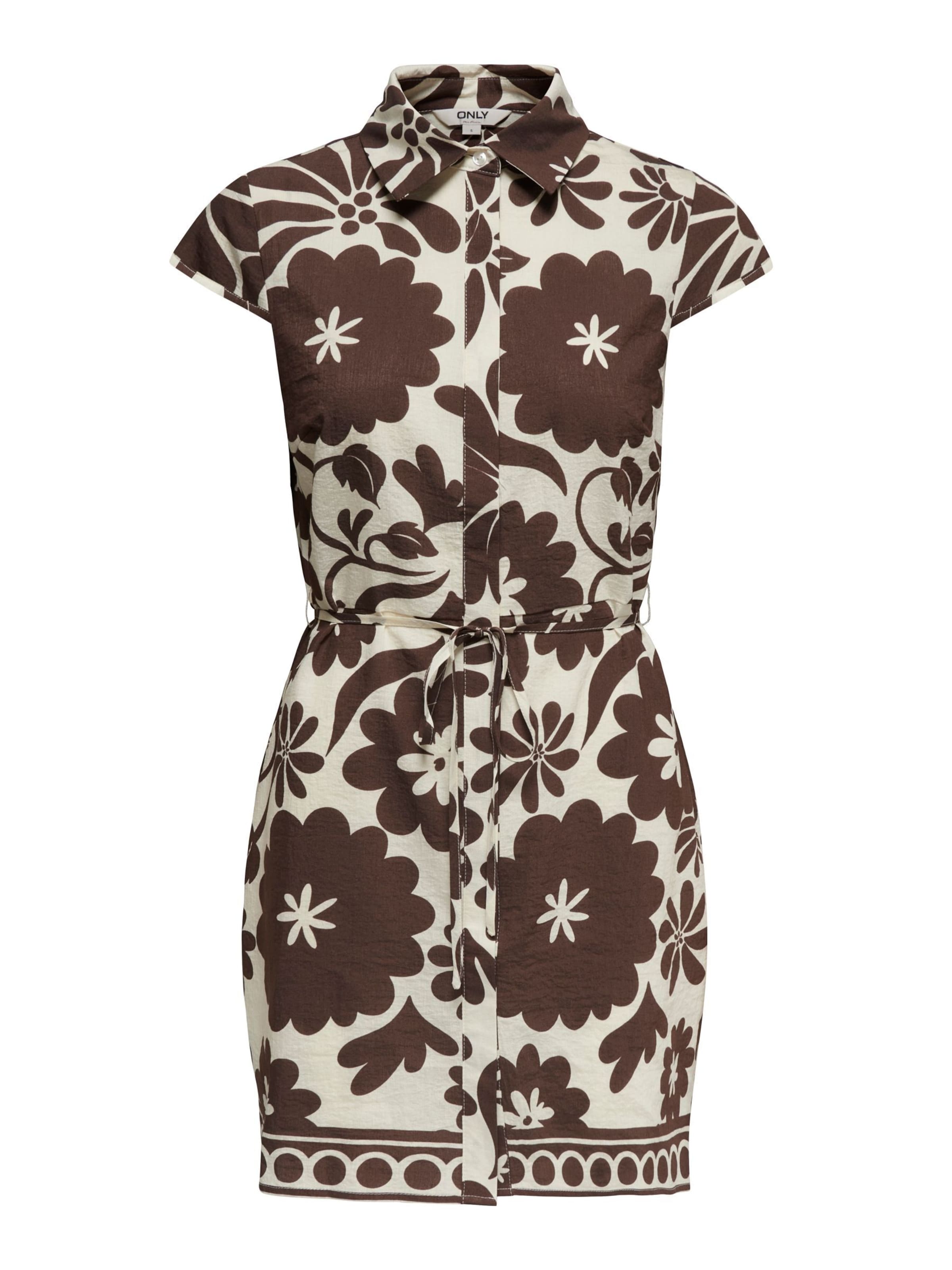 ONLY Blusekjole 'ONLLeila' i ecru / brun, Produktvisning