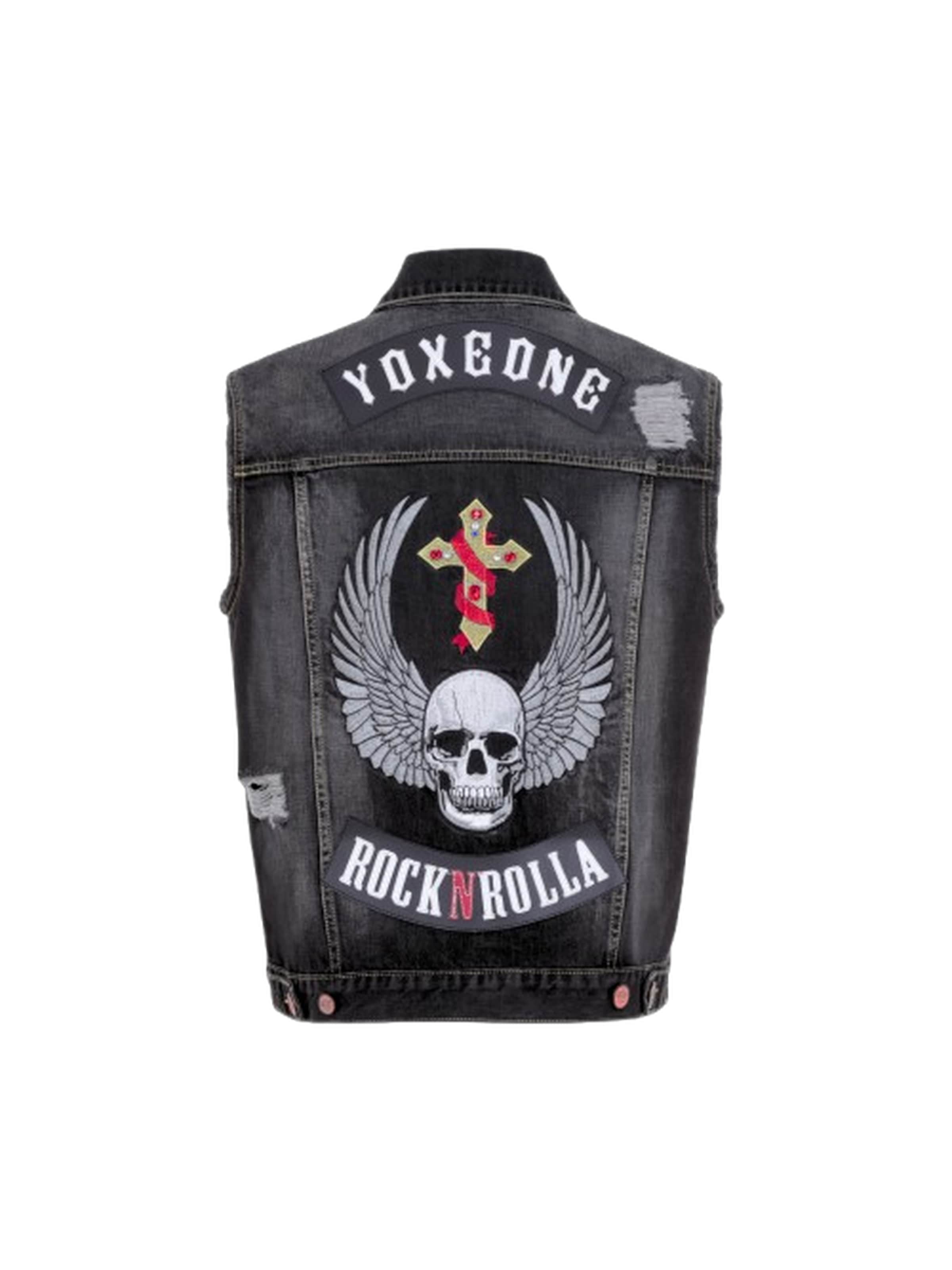 Yoxeone Vest 'HELL RIDERS' in Black: front