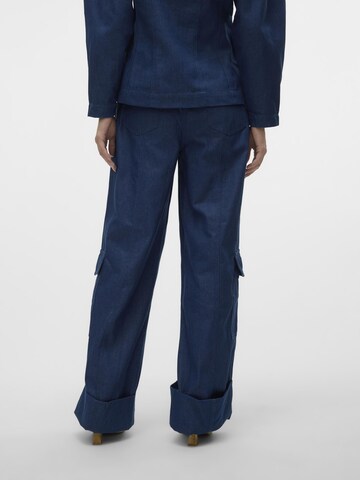VERO MODA Wide Leg Cargobukser 'CARLA' i blå