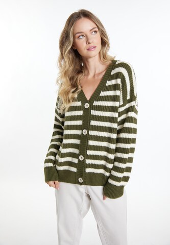 DreiMaster Vintage Knit cardigan in Green: front