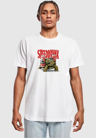 Mister Tee Shirt 'Speedrunk' in Wit: voorkant