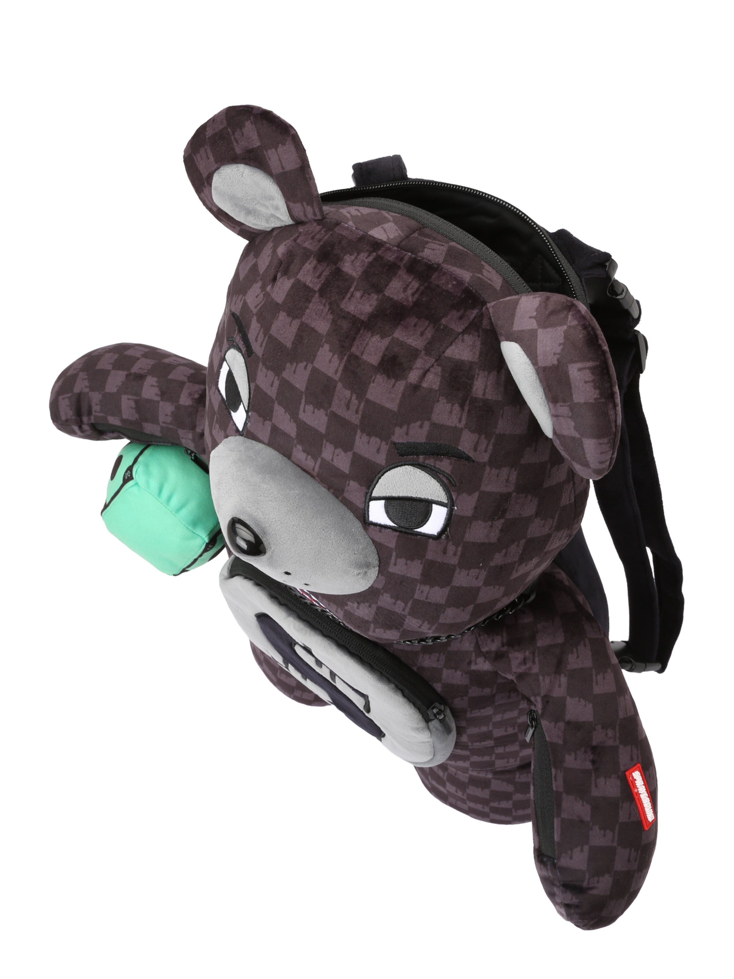 Sprayground Backpack 'DRIPPING SHARKS IN PARIS MONEYBEAR TEDDY' in Black