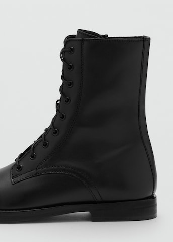 MANGO Lace-Up Ankle Boots in Black