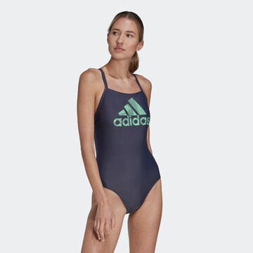 ADIDAS SPORTSWEAR Bustier Sportsbadedrakt 'Big Logo' i blå: forside