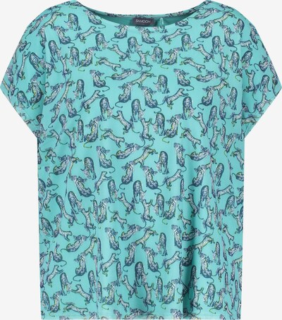 SAMOON T-shirt en turquoise / olive / pétrole / blanc, Vue avec produit