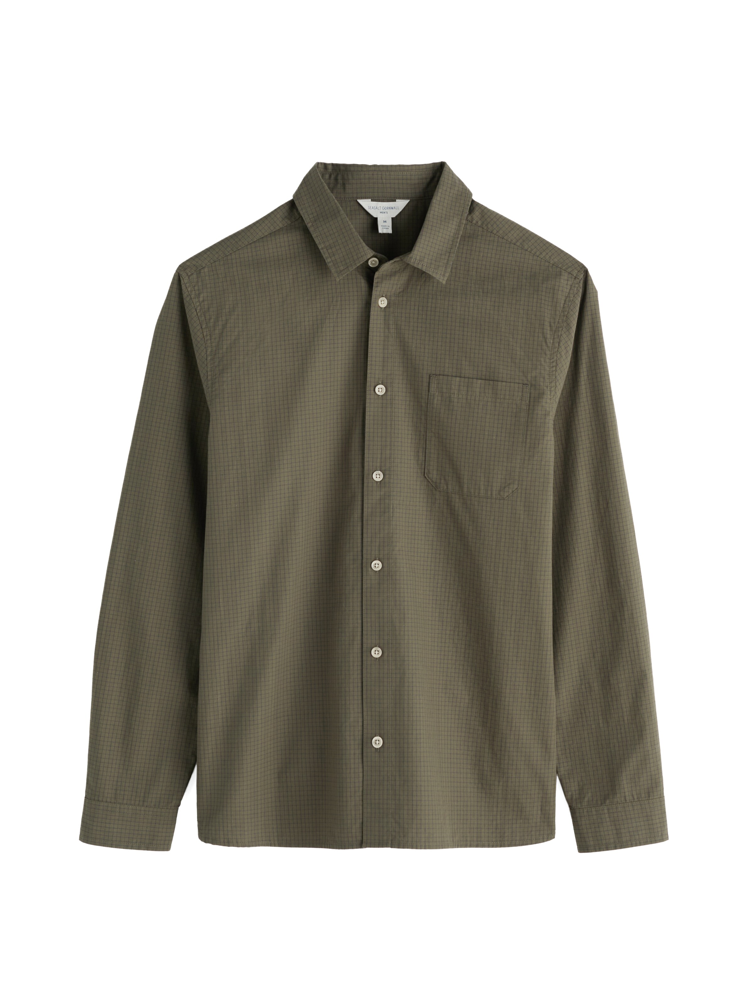 Seasalt Cornwall Regular fit Overhemd 'Turnstone' in Groen: voorkant