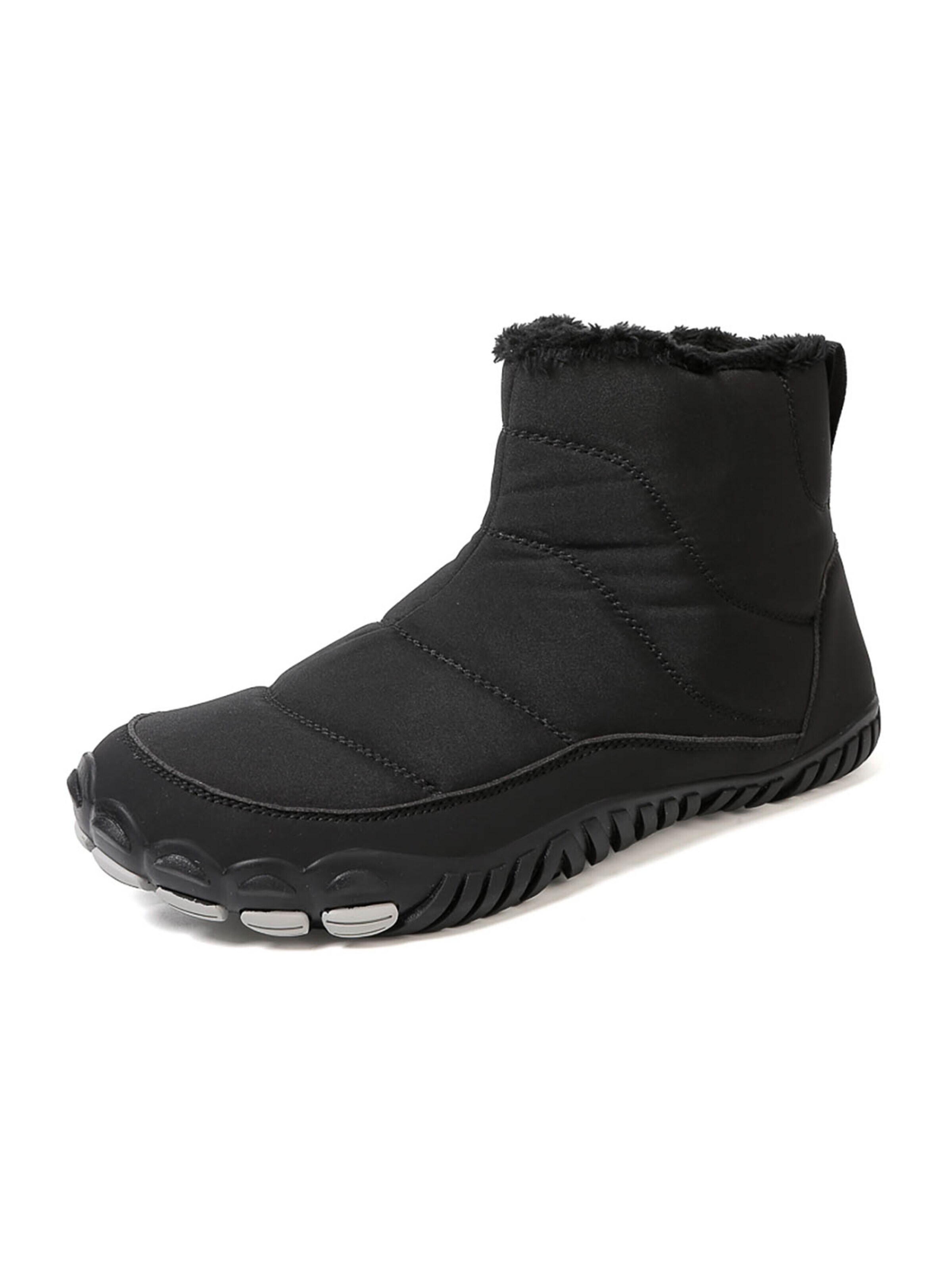DOTALES Lace-Up Boots 'DOTALES - WarmStep Barfußschuhe' in Black: front