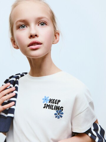 MANGO KIDS Koszulka 'Smiling' w kolorze biały