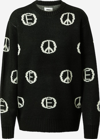 Obey Sweater 'DISCHARGE' in Black: front