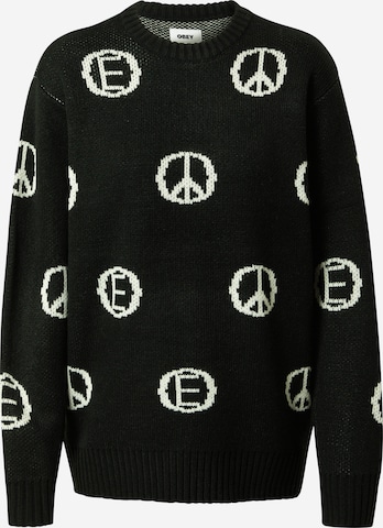 Pull-over 'DISCHARGE' Obey en noir : devant