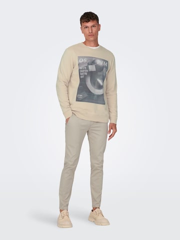 Only & Sons Sweatshirt i beige