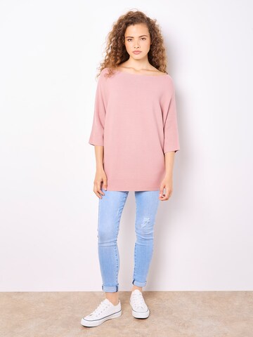 Pull-over ' ' Apricot en rose : devant