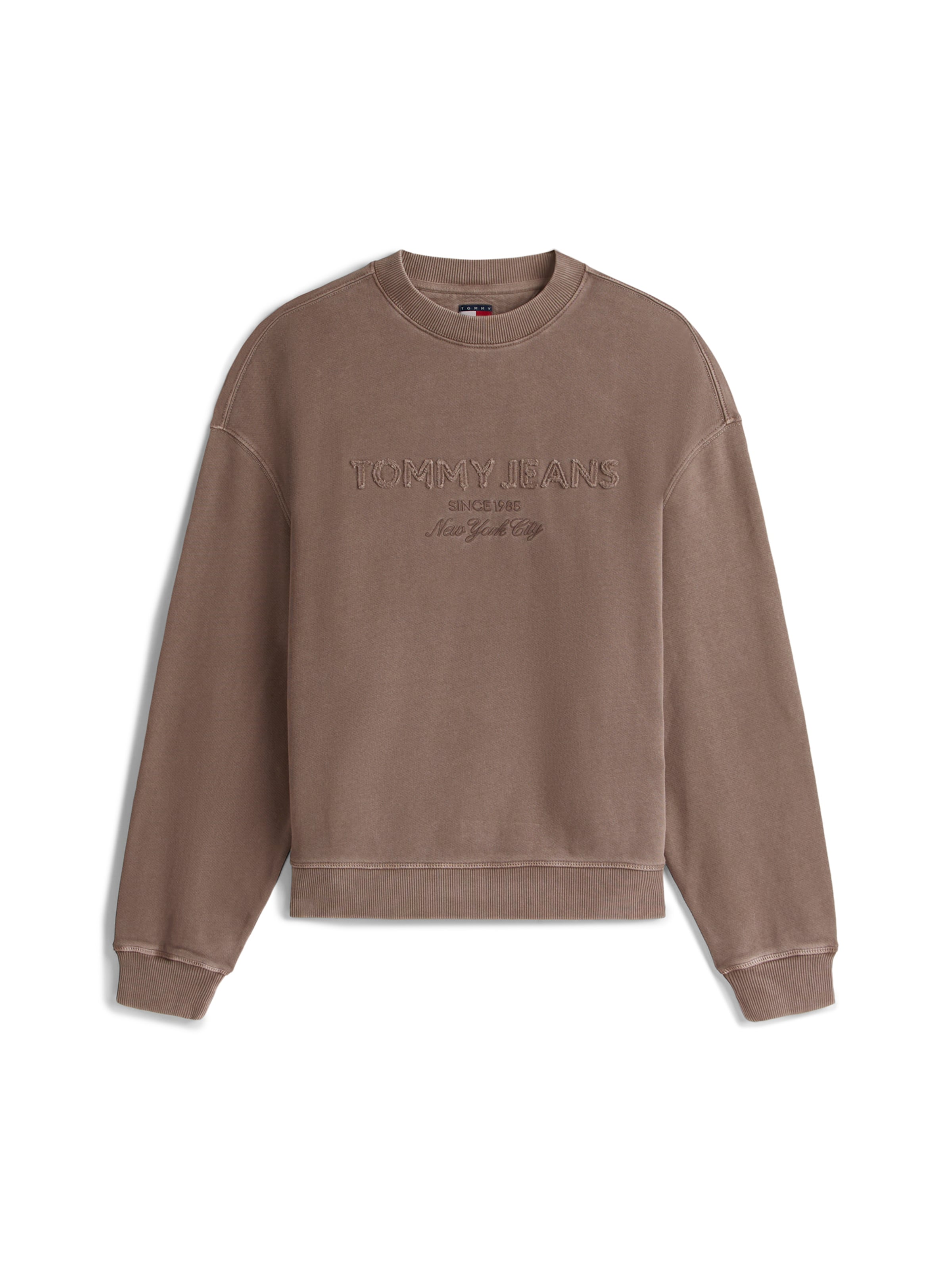 Tommy Jeans Sweatshirt '90S NEW CLASSIC' in Bruin: voorkant