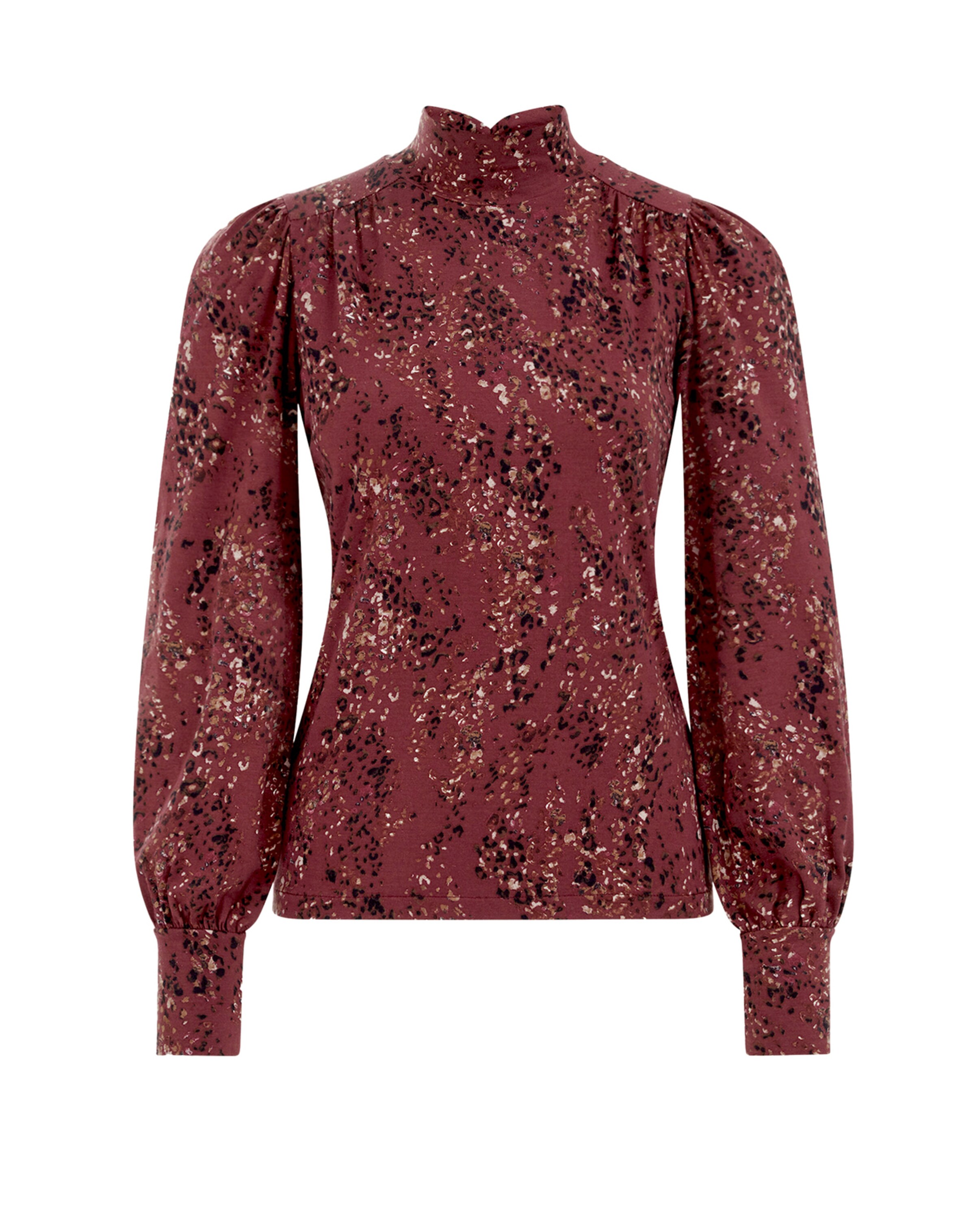 WE Fashion Μπλουζάκι σε κονιάκ / βουργουνδί / μαύρο / λευκό, Άποψη προϊόντος