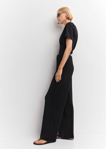 Wide Leg Pantalon 'Plisat' MANGO en noir