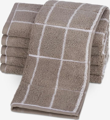 ROSS Handtuch 'Sensual Skin Karo' in Braun: Vorderseite