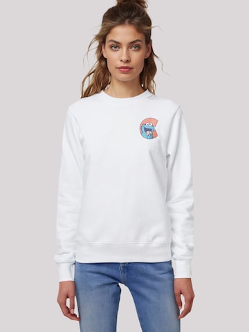 F4NT4STIC Sweatshirt 'Sesamstraße Cookie Monster "C"' in White: front