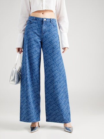 Wide Leg Jean Karl Lagerfeld en bleu : devant