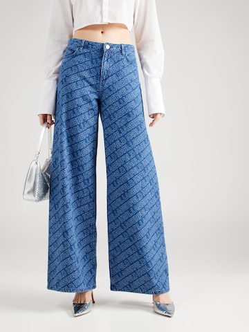 Wide Leg Jean Karl Lagerfeld en bleu : devant