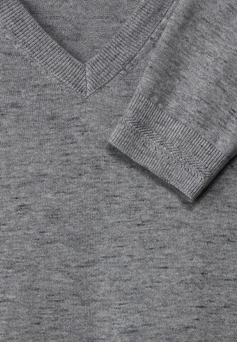 Street One MEN Pullover mit V-Ausschnitt in Grau