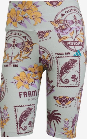 pelēks ADIDAS SPORTSWEAR Šaurs Sporta bikses 'Adidas x Farm': no priekšpuses