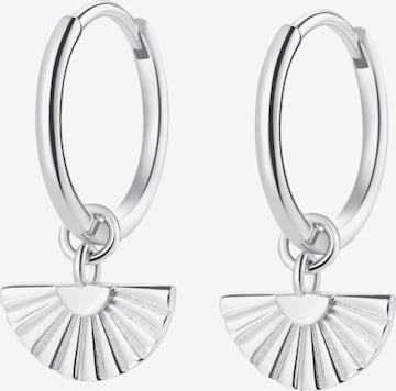 Hey Happiness Ohrringe 'Fan Hoops' in Silber: Vorderseite