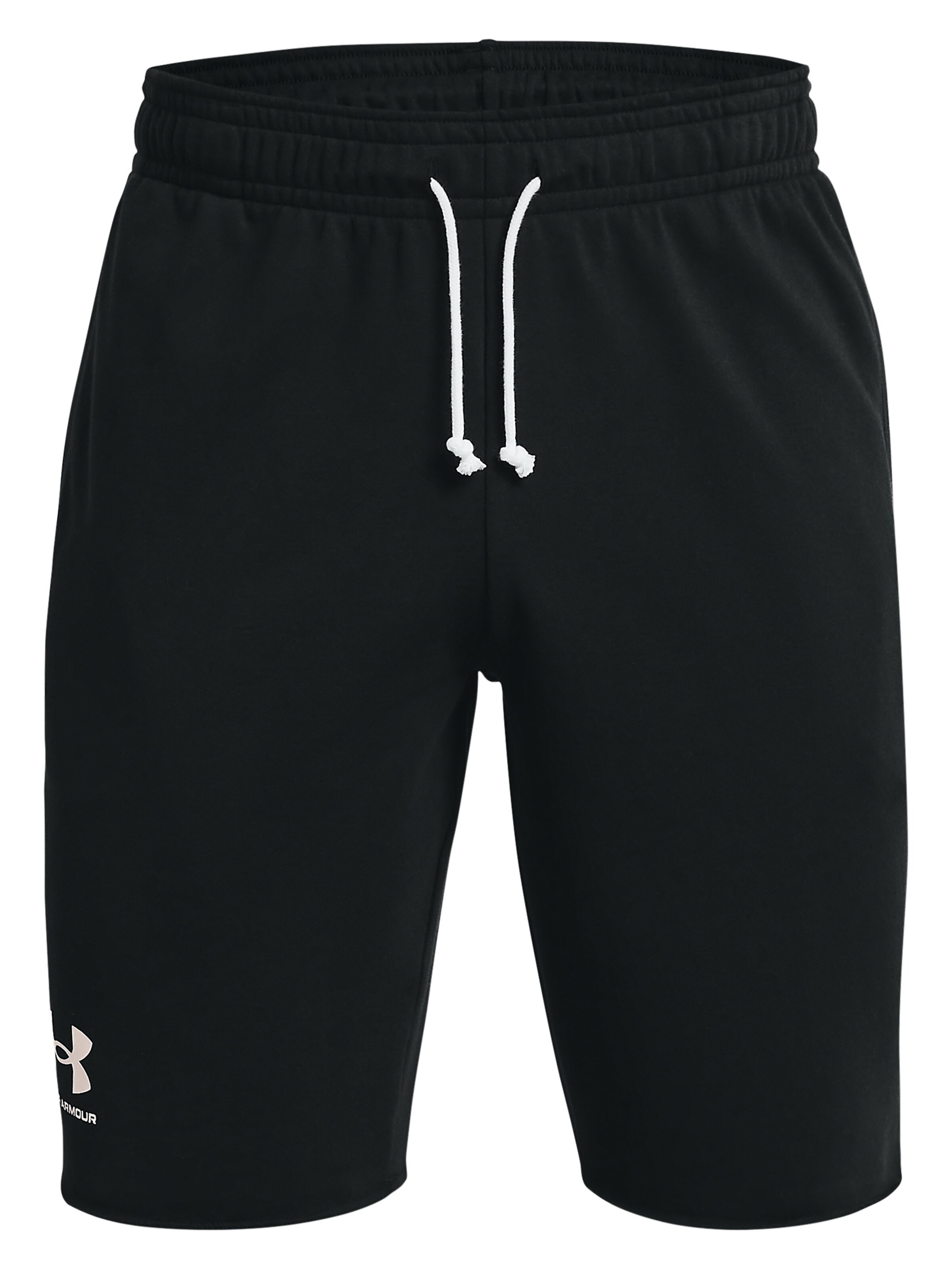 UNDER ARMOUR - Regular Calças de desporto 'Rival Terry' em preto: frente