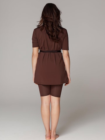 SIYA Swimwear High neck Swimsuit 'South' in Brown