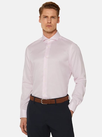 Slim fit Camicia business di Boggi Milano in rosa: frontale