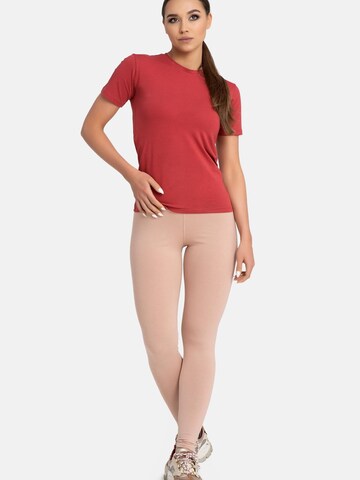 Evoni Slimfit Leggings 'aus Baumwolle mit hohem Bund'‌‌‌ in Braun