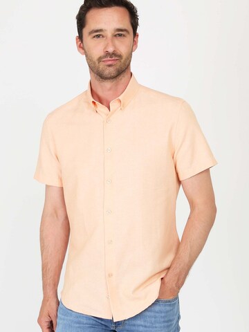 Suitable Regular fit Button Up Shirt in Orange: front