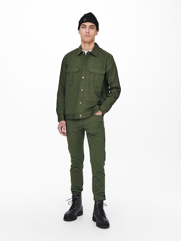 Only & Sons Regular fit Between-Season Jacket 'SEMIR' in Green