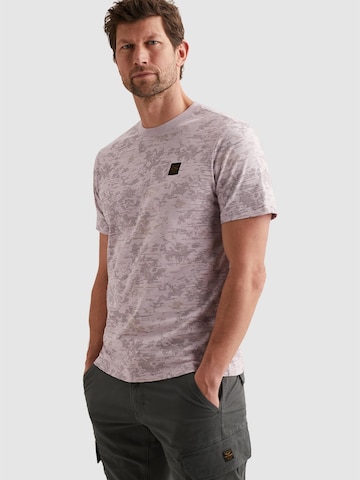 PME Legend Shirt 'PME LEGEND - T-shirt in slub cotton with allover print' in Roze: voorkant