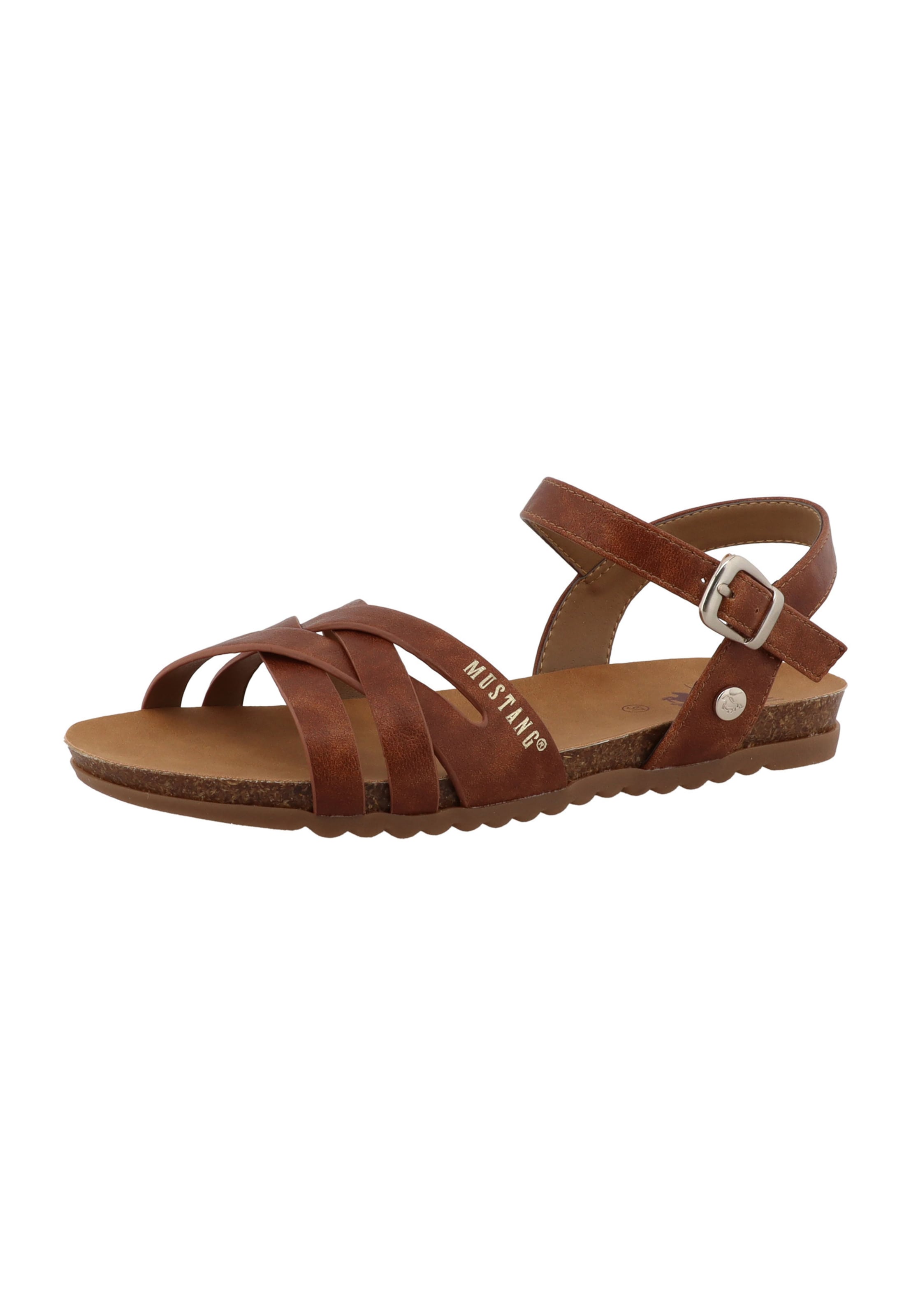MUSTANG Sandalen met riem in Bruin: voorkant