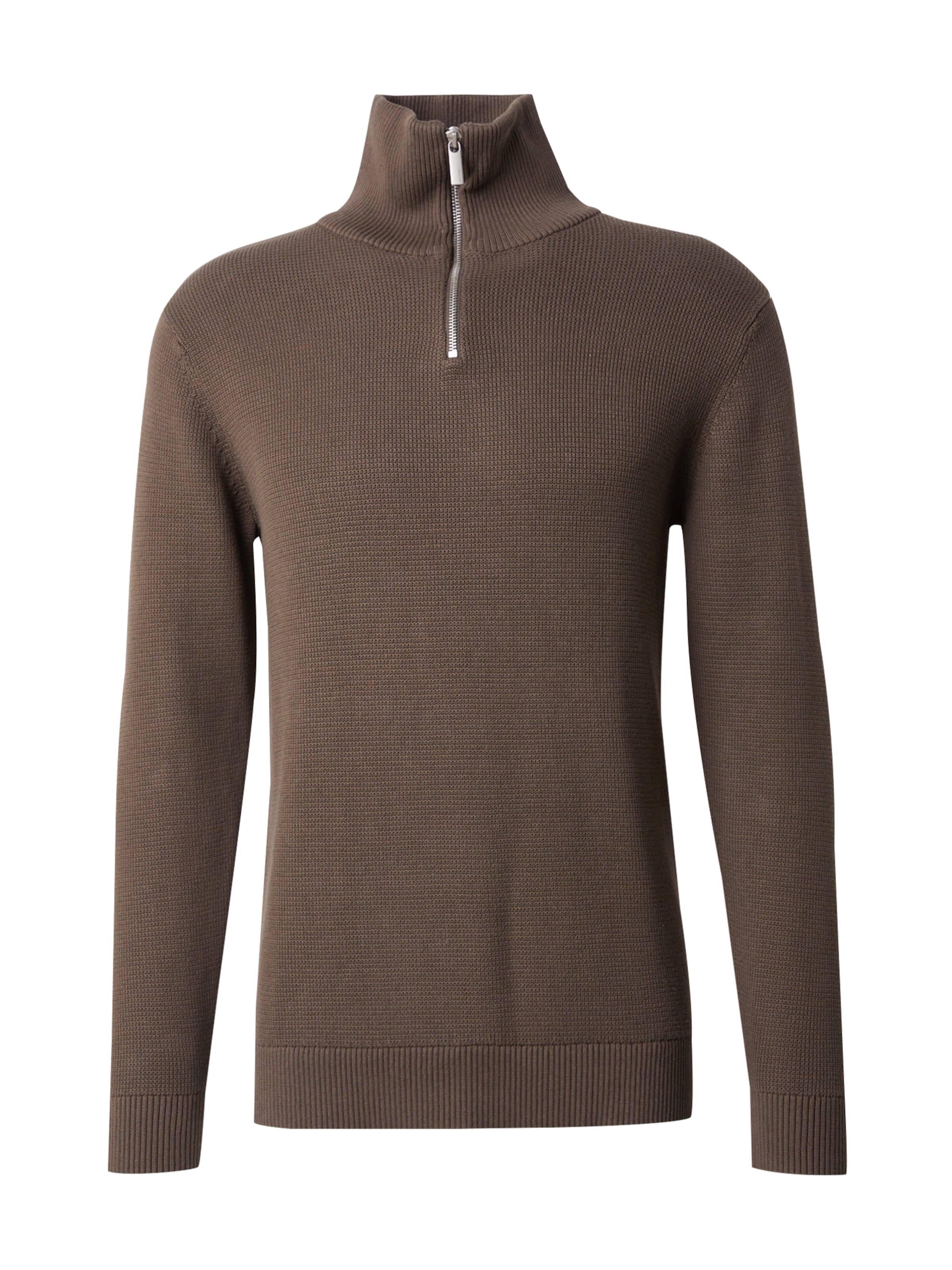 Pull-over 'SLHBORA' SELECTED en marron : devant