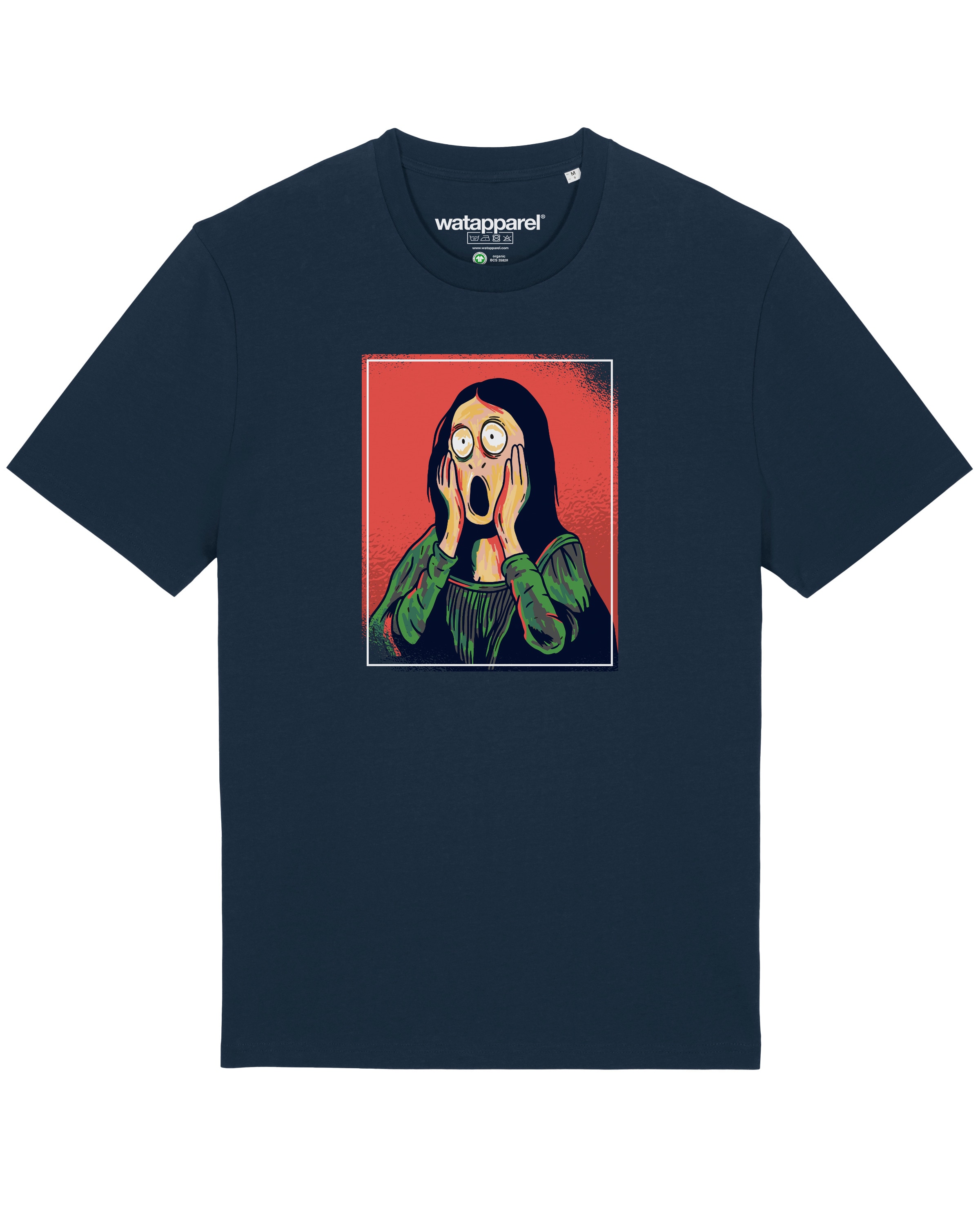 Watapparel T-Shirt 'Mona Lisa Scream' in Blau: Vorderseite