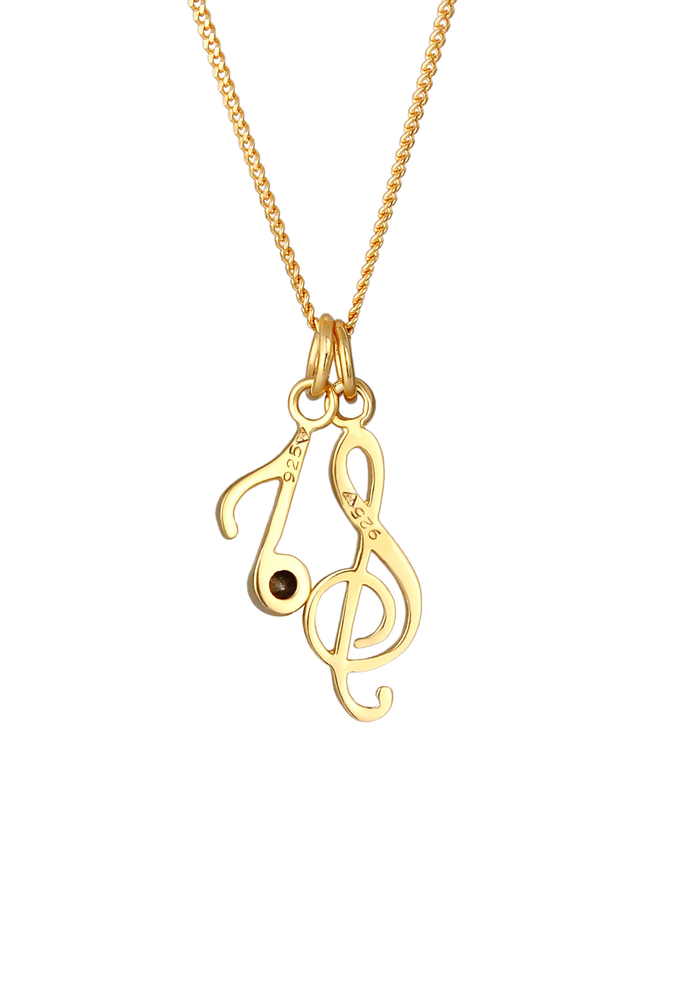 ELLI Halskette Multipendants, Note, Notenschlüssel in Gold