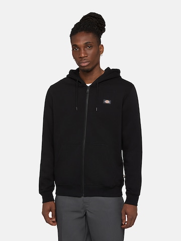 DICKIES - Casaco em moletão 'Oakport' em preto: frente